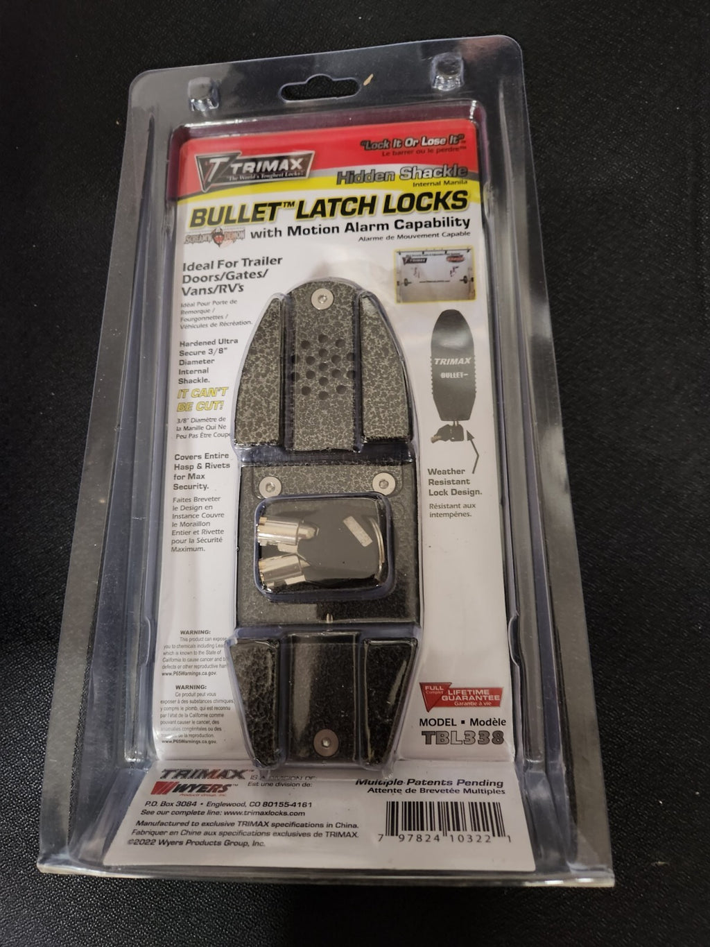 Trailer Trucks Hasps Internal 3/8” Shackle Ultra Secure Trimax Bullet Lock Latch