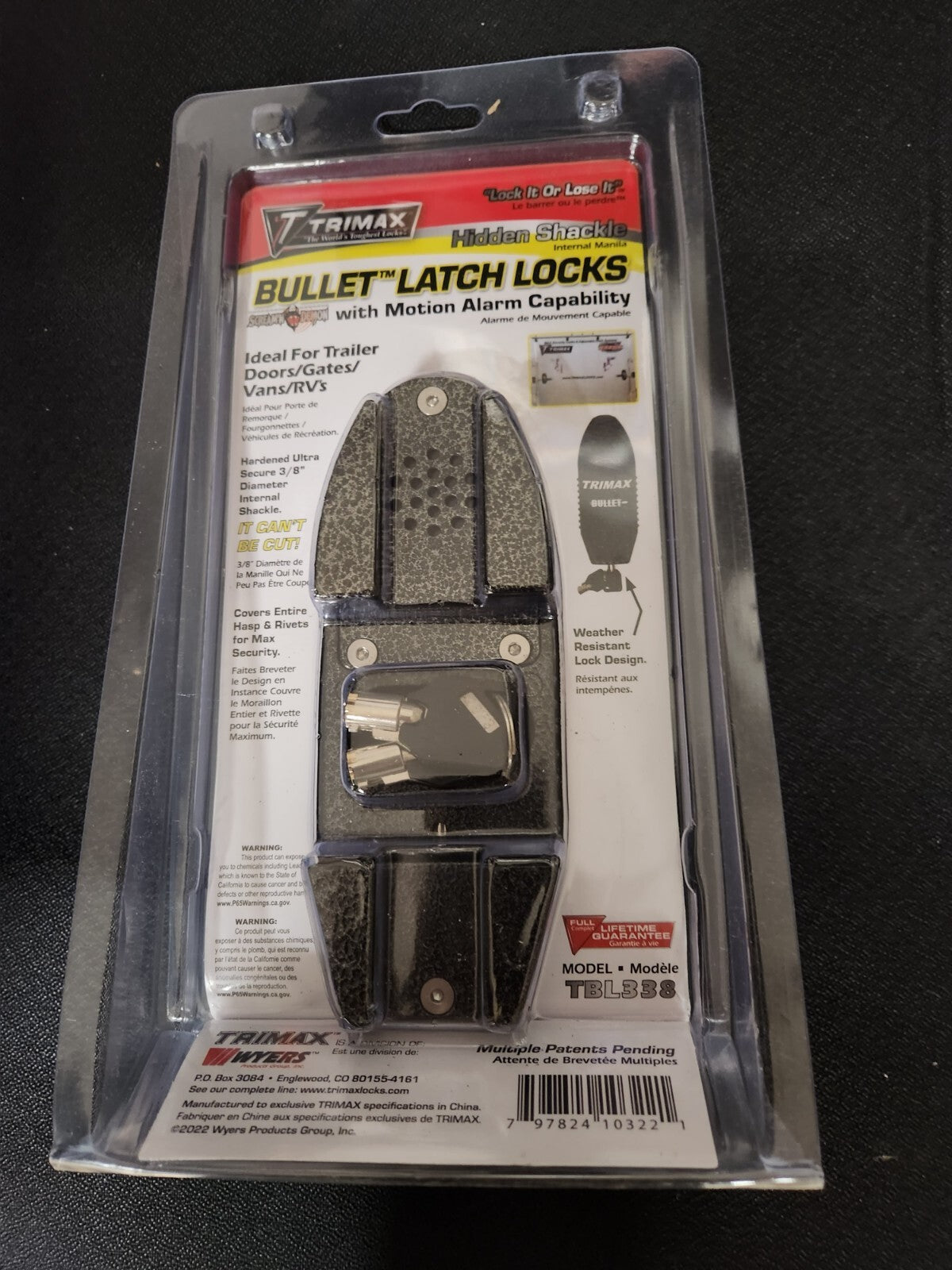 Trailer Trucks Hasps Internal 3/8” Shackle Ultra Secure Trimax Bullet Lock Latch