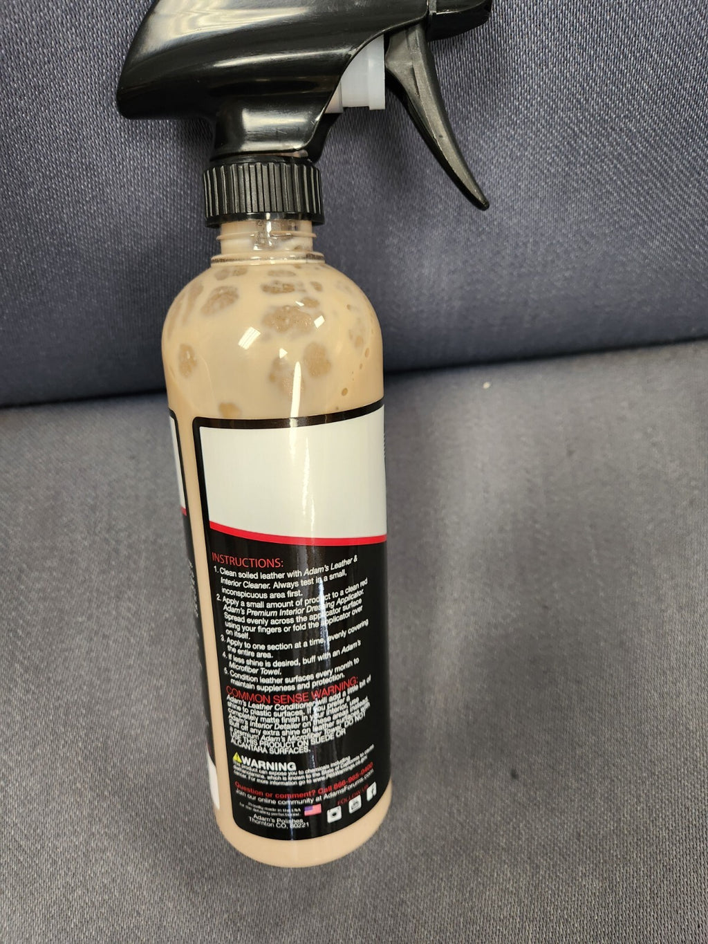 Adam's Leather Conditioner 16oz - Conditions Leather, Vinyl, and Plastic