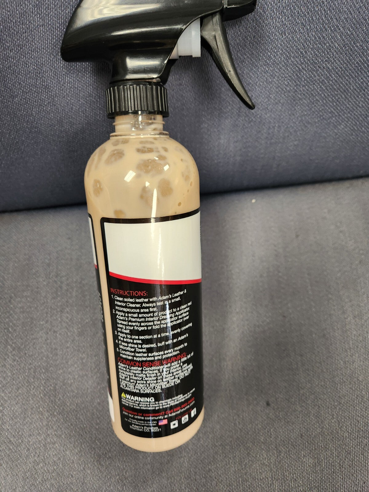 Adam's Leather Conditioner 16oz - Conditions Leather, Vinyl, and Plastic