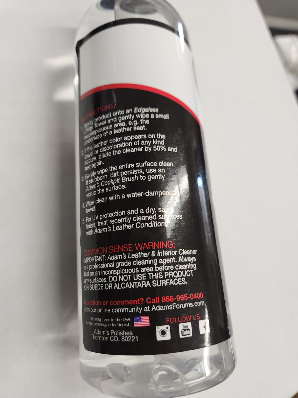 Adams Polishes Leather & Interior Cleaner 16 OZS