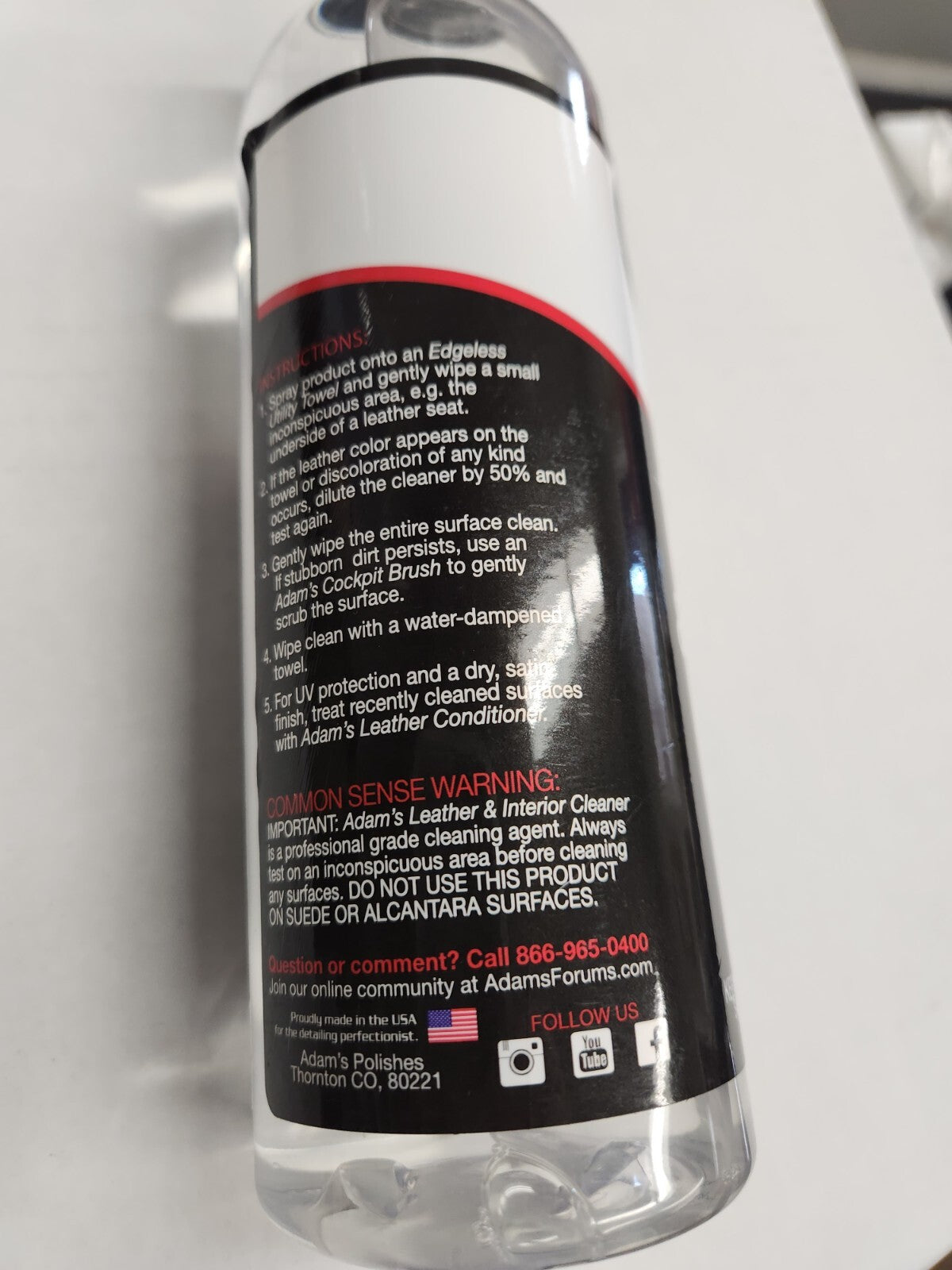 Adams Polishes Leather & Interior Cleaner 16 OZS