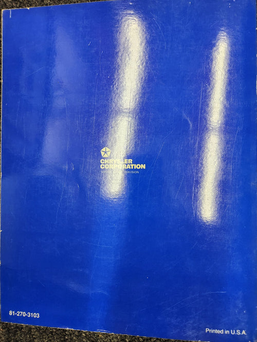 1993 Chrysler Dodge Plymouth Front Wheel Drive Car Shop Service Repair Manual