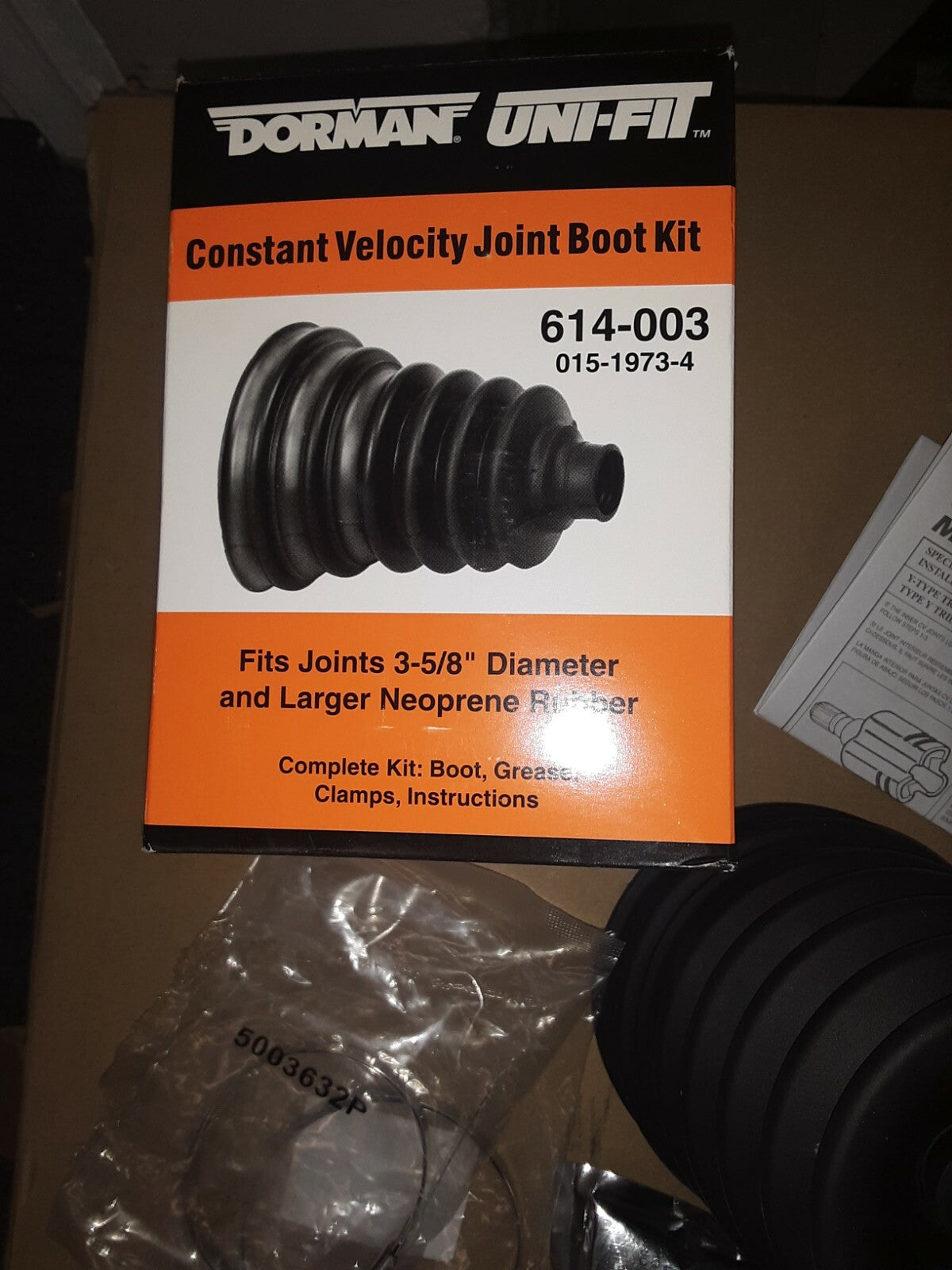 Dorman 614-003 Uni-Fit C.V. Joint Boot Kit Outer greater than 3.58 In. Diameter