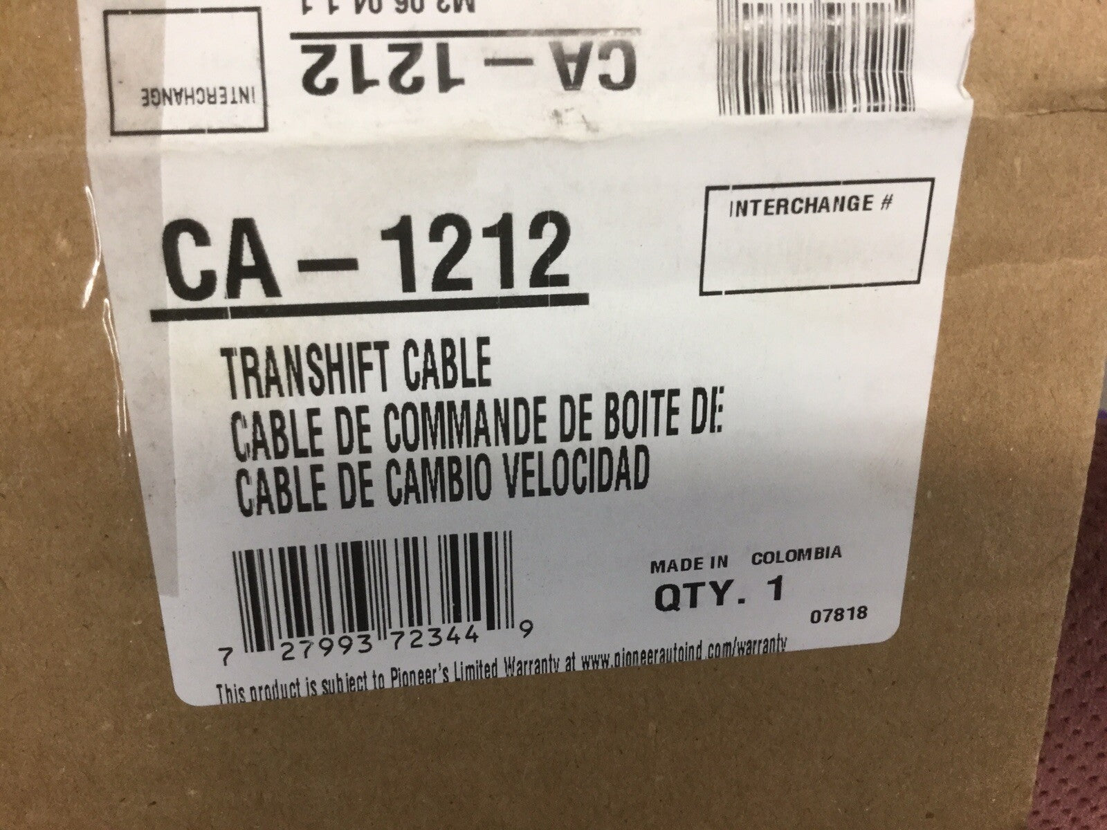 Auto Trans Shifter Cable Pioneer CA-1212