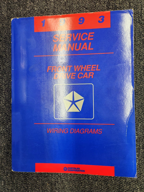 1993 Chrysler Dodge Plymouth Front Wheel Drive Car Shop Service Repair Manual