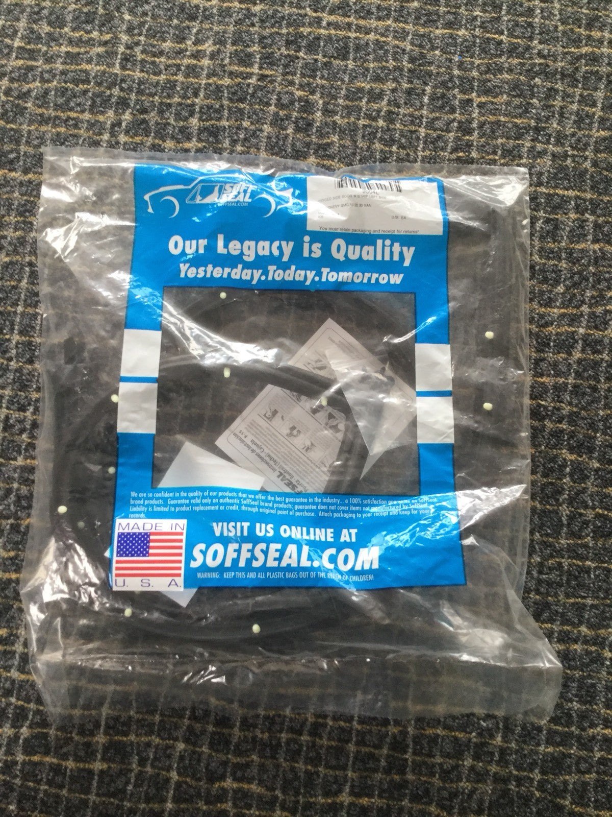 SoffSeal 9504L Hinged Side Door Weatherstrip W/ Clips Left Side