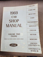 1969 Ford Car Shop Manual 5 Volume Set Falcon Fairlane Mustang Thunderbird EUC