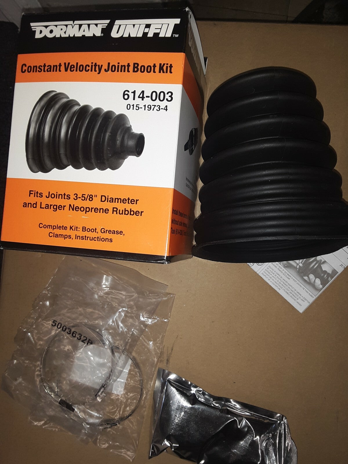 Dorman 614-003 Uni-Fit C.V. Joint Boot Kit Outer greater than 3.58 In. Diameter