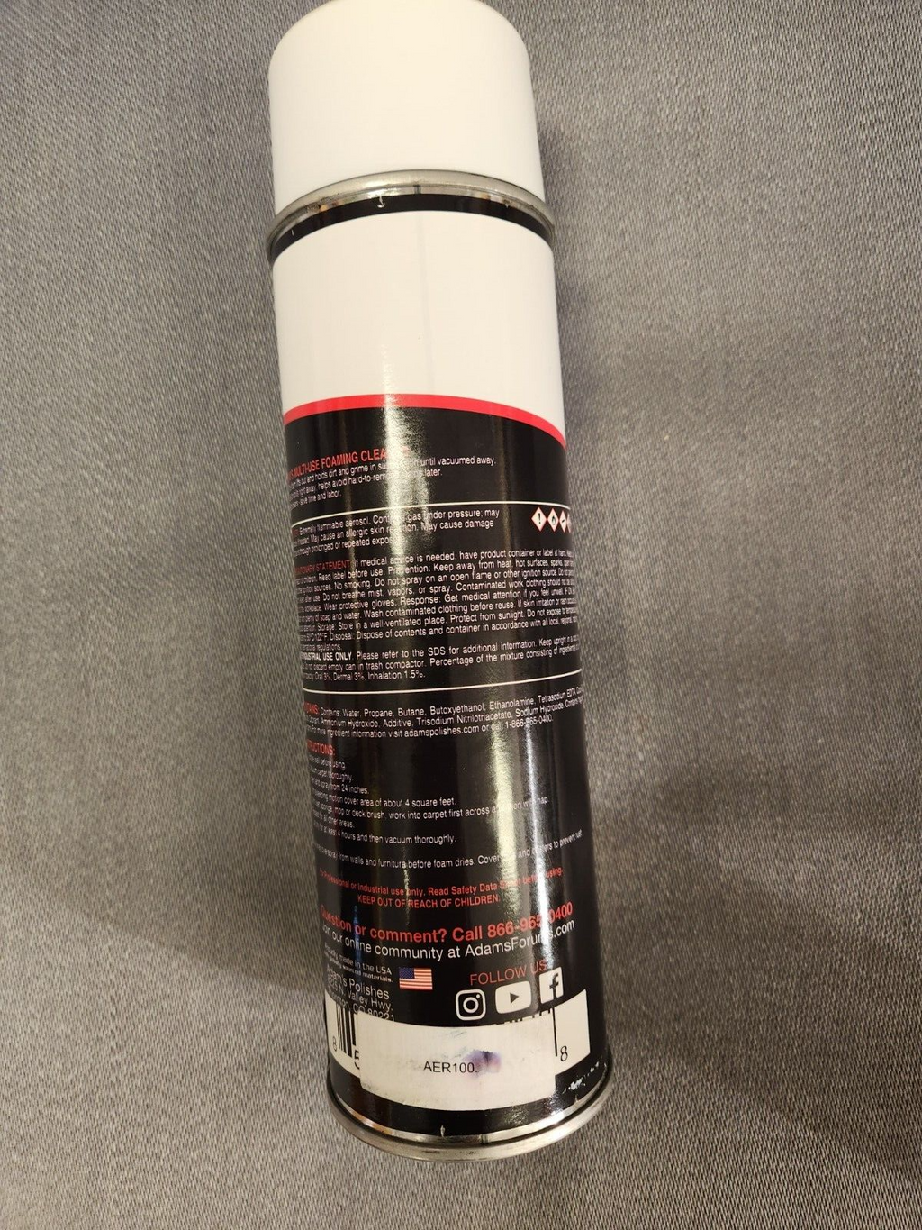 Adam's Multi-Purpose Foam Cleaner and Stain Remover 18 Oz.